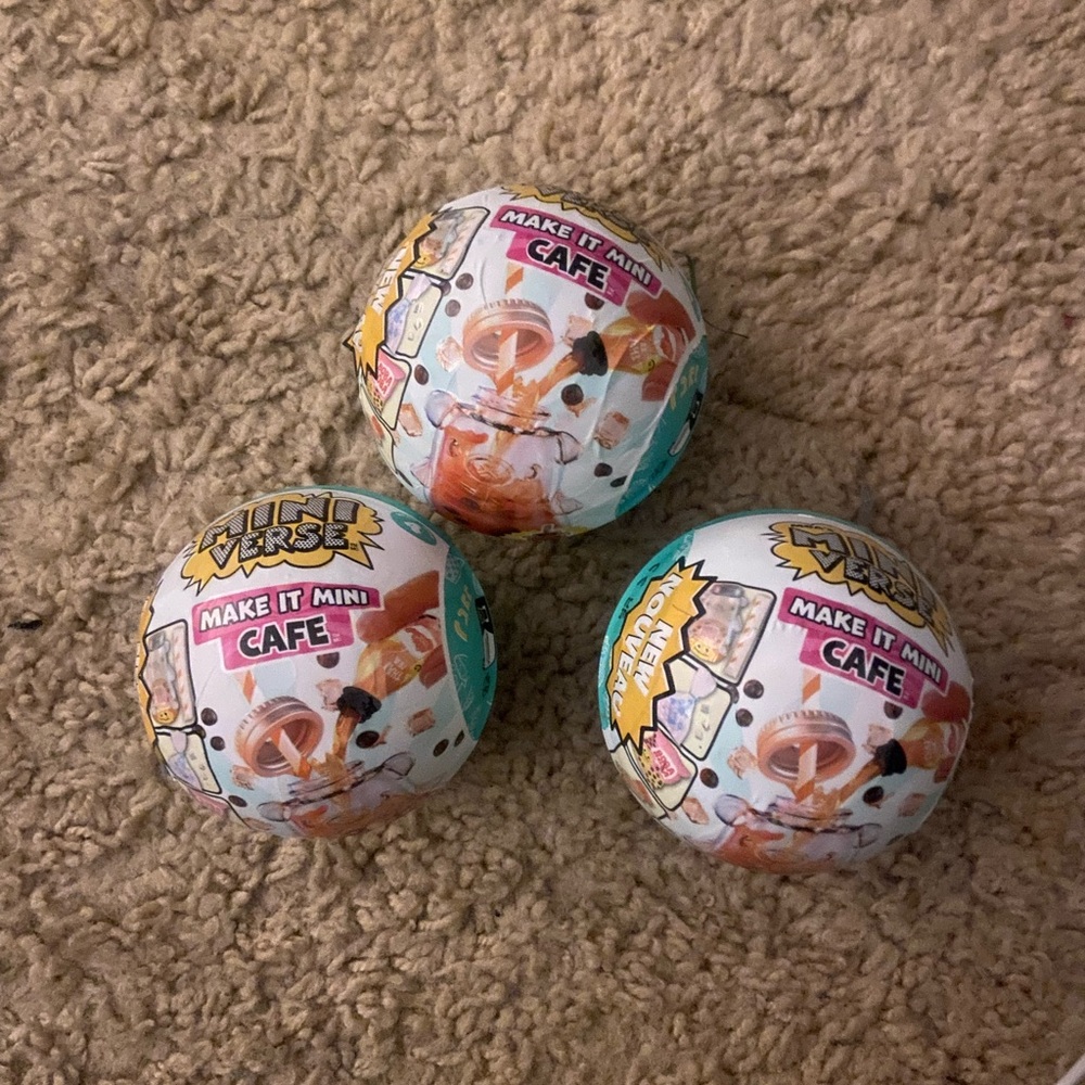3 Piece MGA's Miniverse Make It Mini Café, Series 4 Blind 3x Balls Brand New Lot